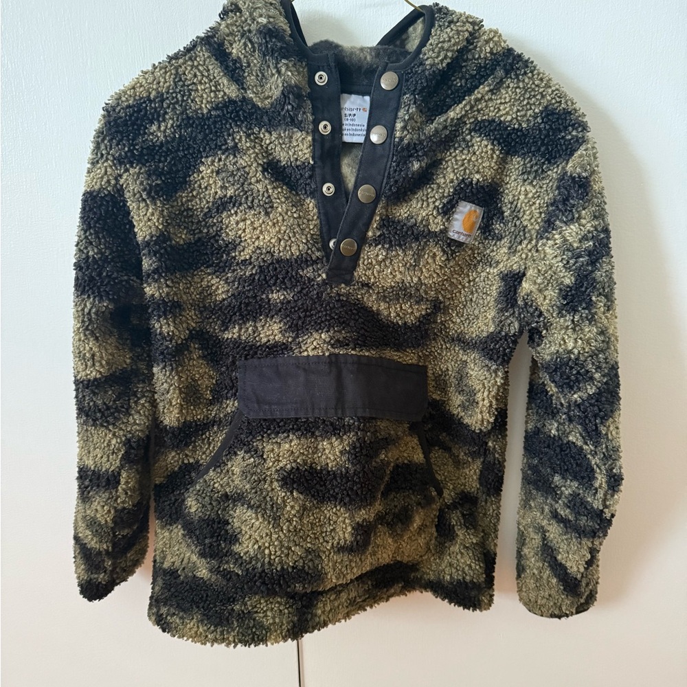 Carhartt Kids Camo Fleece Hoodie Size Small 8/10